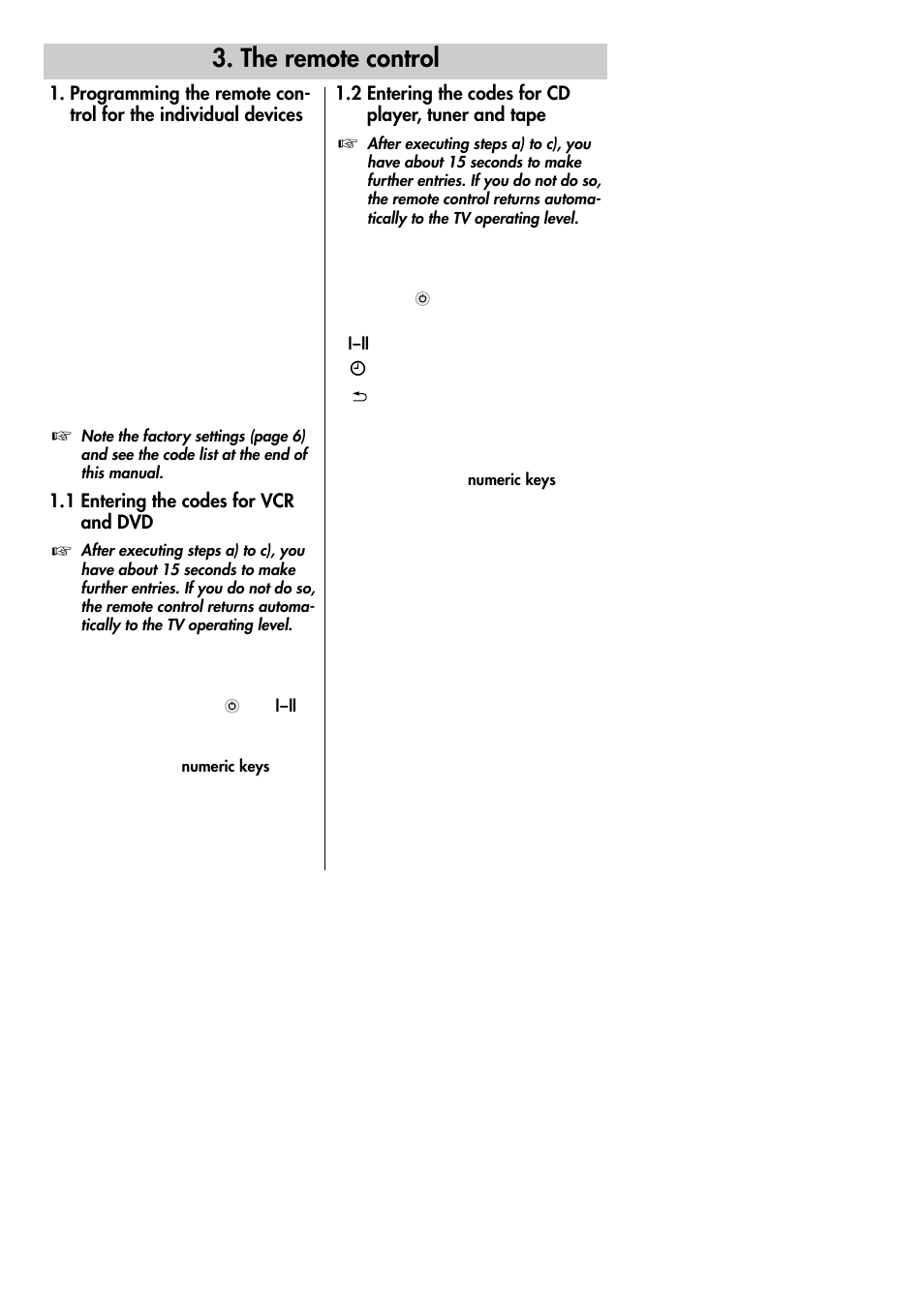 The remote control | Metz 30 LCD-TV PIP User Manual | Page 8 / 48