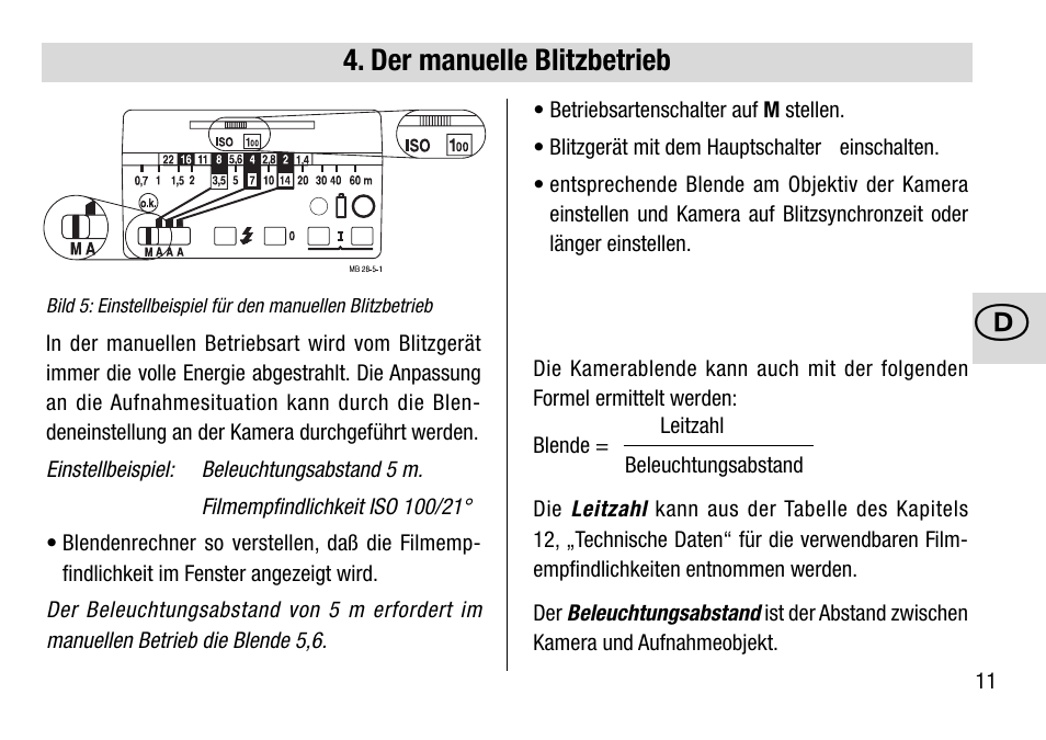 Der manuelle blitzbetrieb | Metz 28 C-2 User Manual | Page 11 / 80