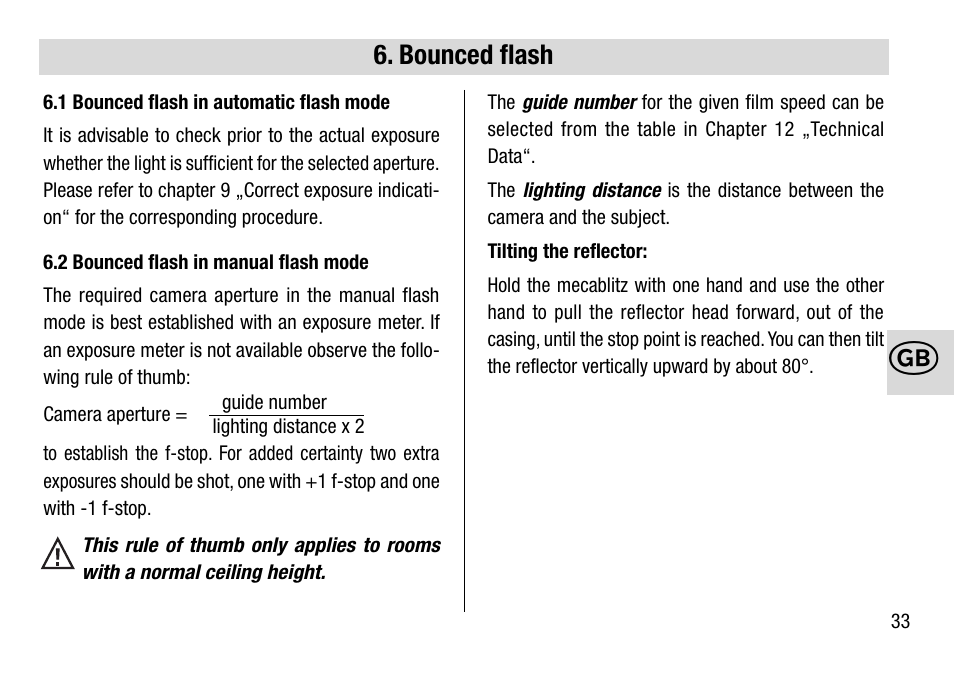 Bounced flash | Metz 28 C-2 User Manual | Page 33 / 80