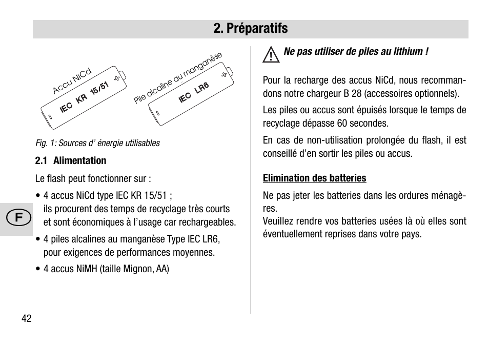 Préparatifs | Metz 28 C-2 User Manual | Page 42 / 80