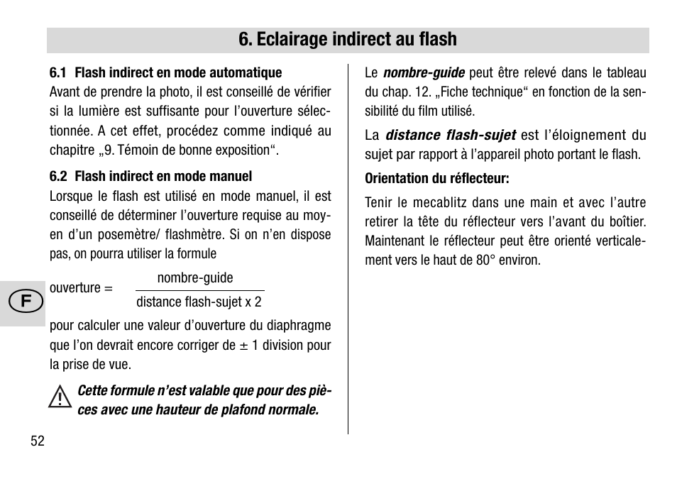 Eclairage indirect au flash | Metz 28 C-2 User Manual | Page 52 / 80