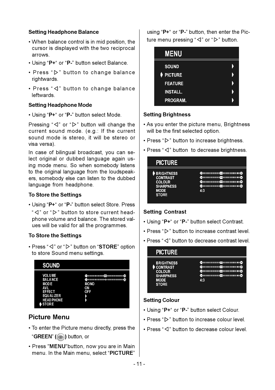 Picture menu | Metz MF 55TK36 User Manual | Page 13 / 26