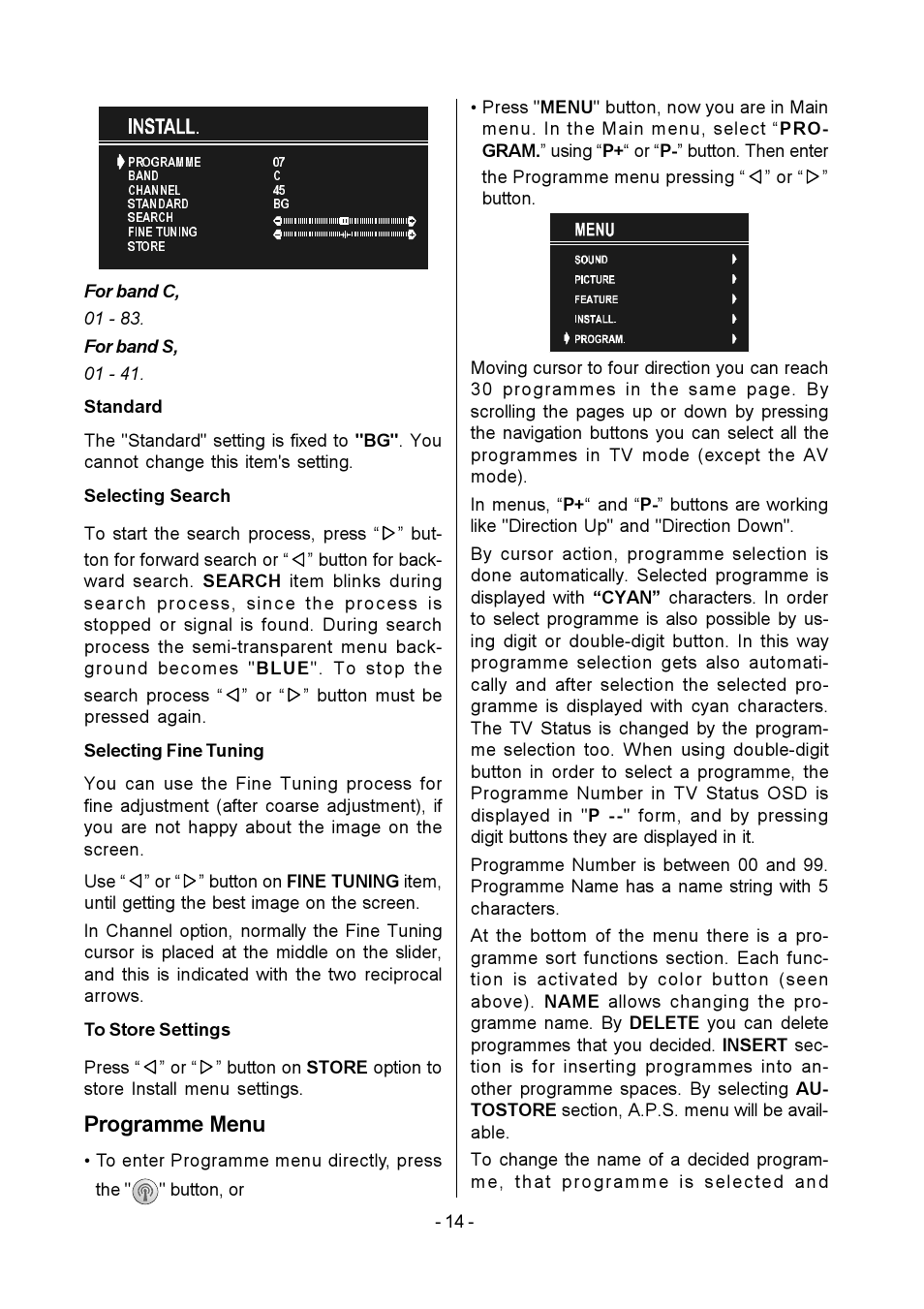 Programme menu | Metz MF 55TK36 User Manual | Page 16 / 26