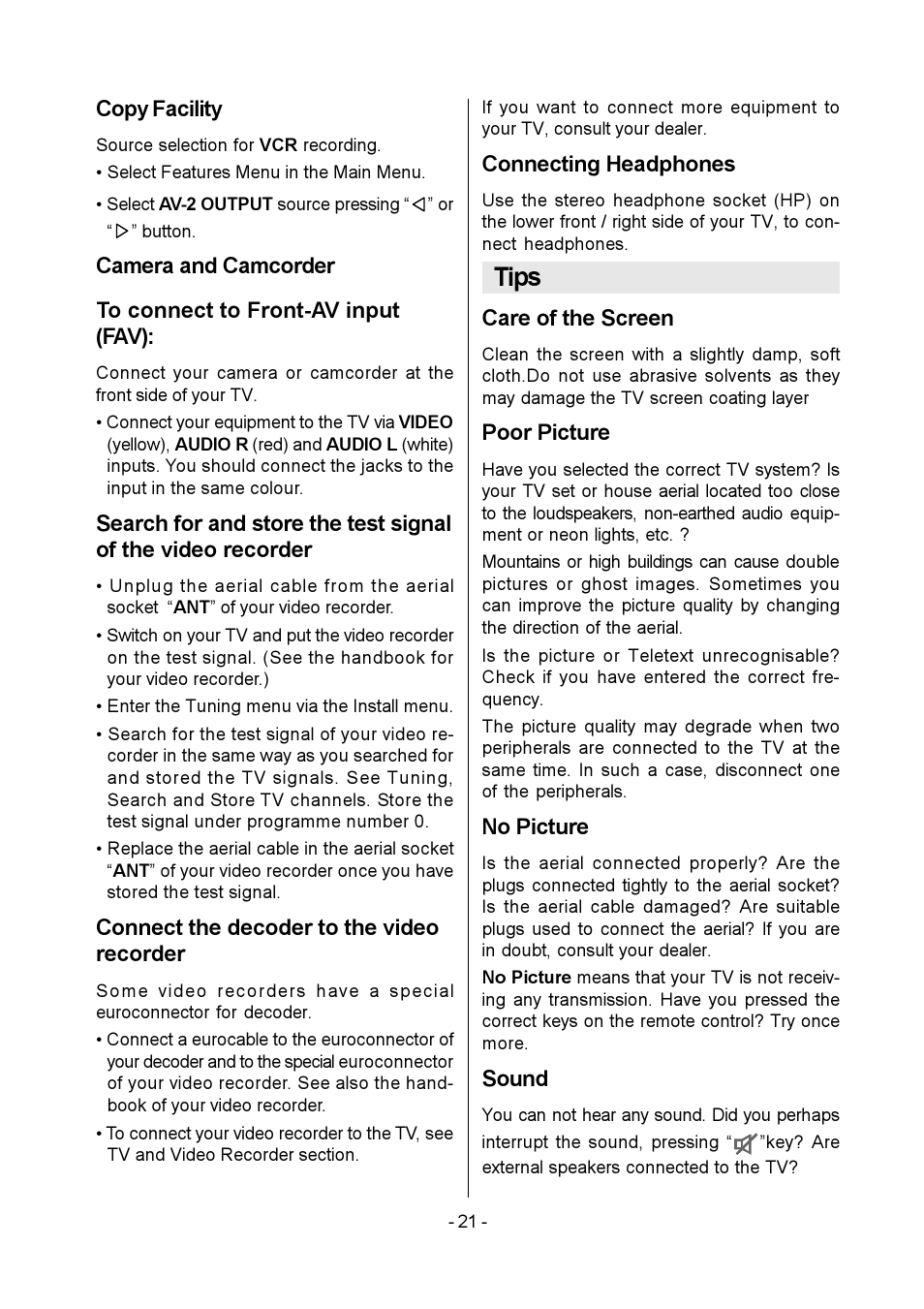 Tips | Metz MF 55TK36 User Manual | Page 23 / 26