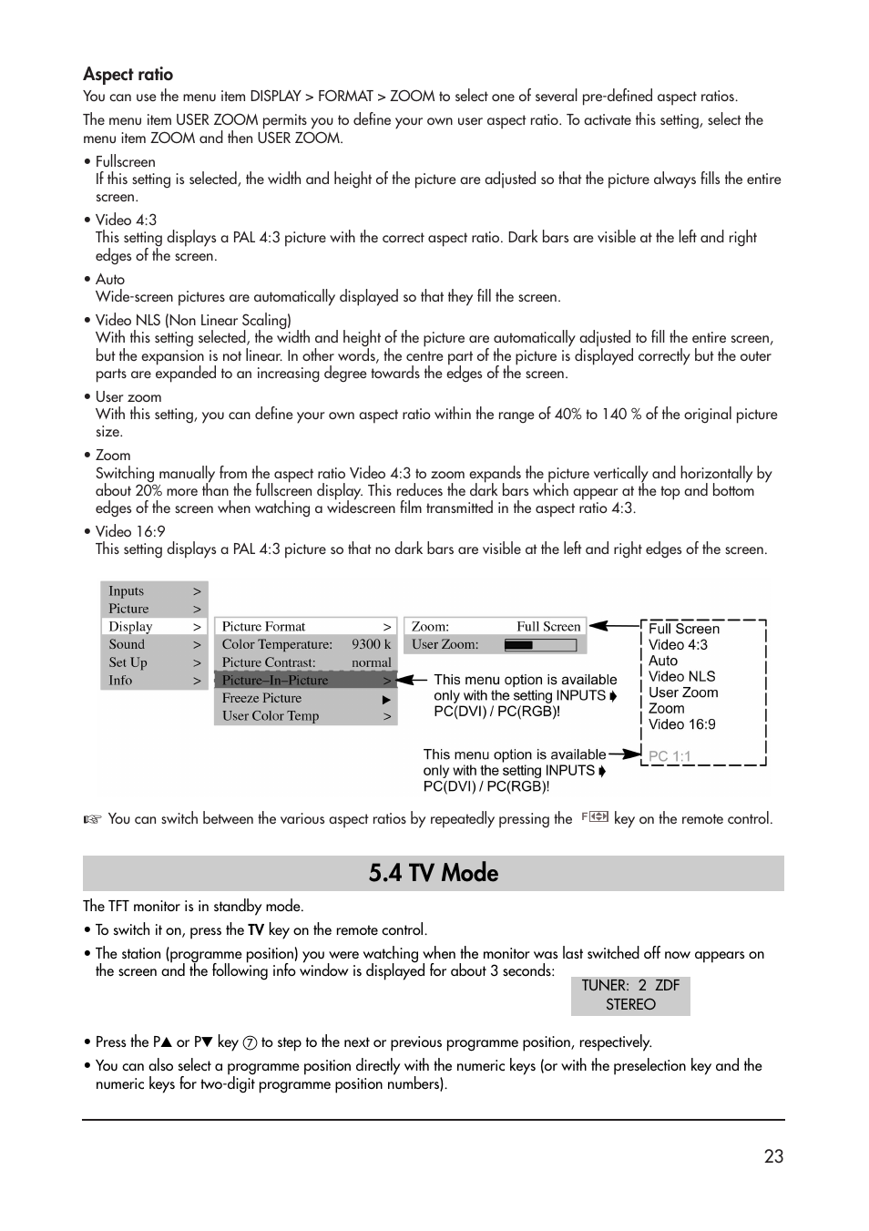 4 tv mode | Metz 40 TK 81 User Manual | Page 23 / 40