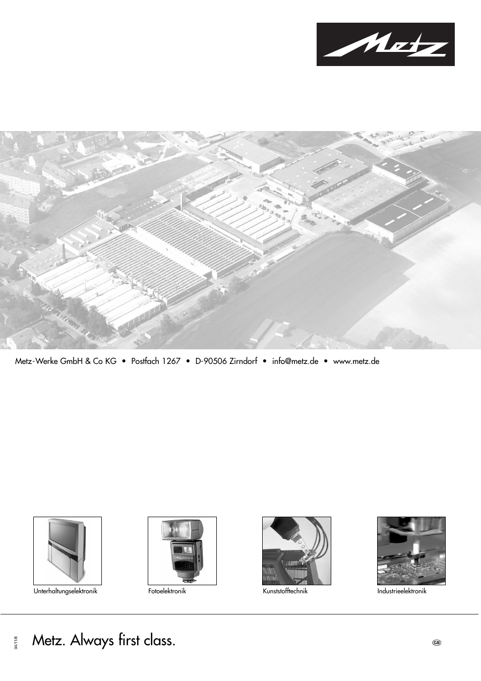 Metz. always first class | Metz 40 TK 81 User Manual | Page 40 / 40