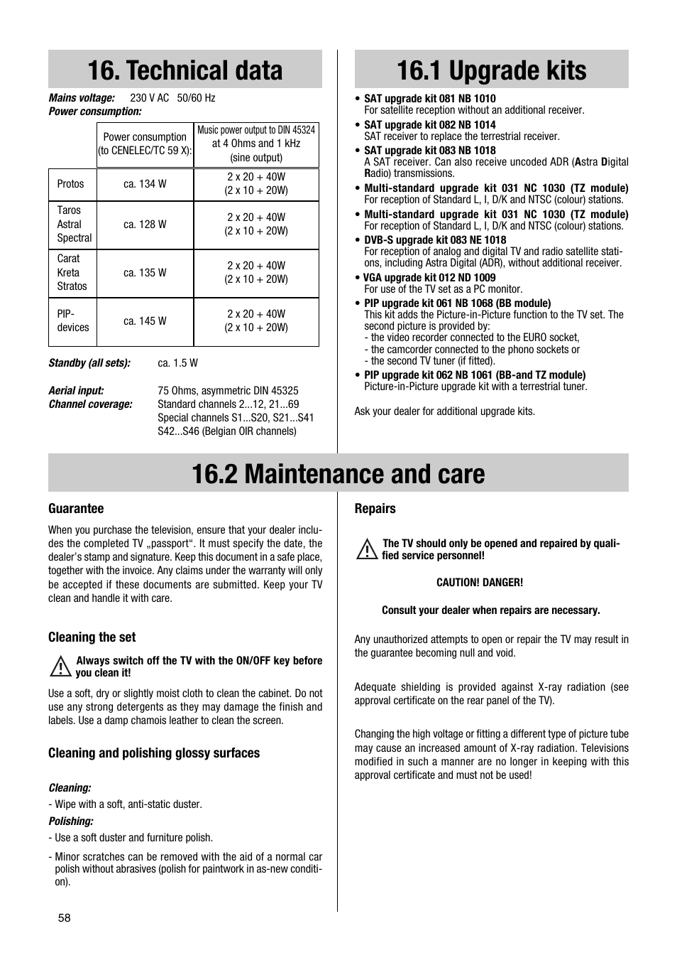 Metz Astral MF PIP 72TF81 User Manual | Page 58 / 68