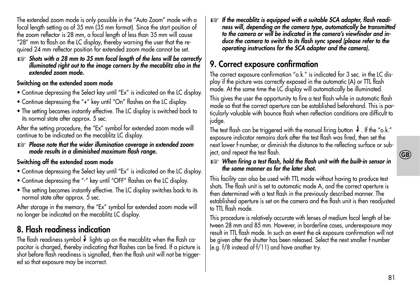 Metz Mecablitz 44 MZ-2 User Manual | Page 15 / 29
