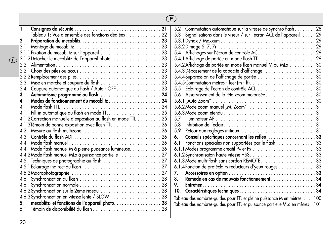 Metz Mecablitz 44 AF-3M User Manual | Page 20 / 108