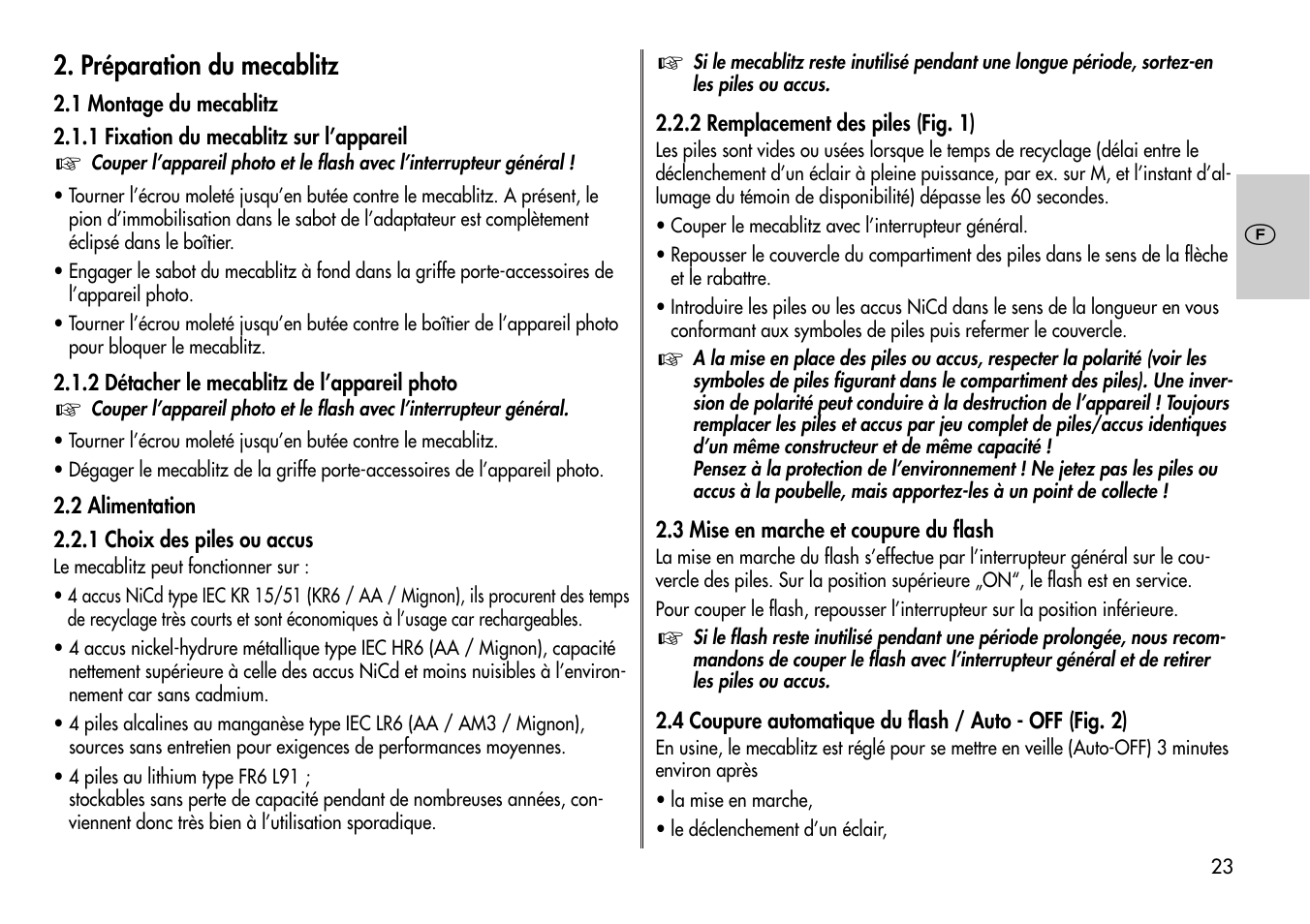 Metz Mecablitz 44 AF-3M User Manual | Page 23 / 108