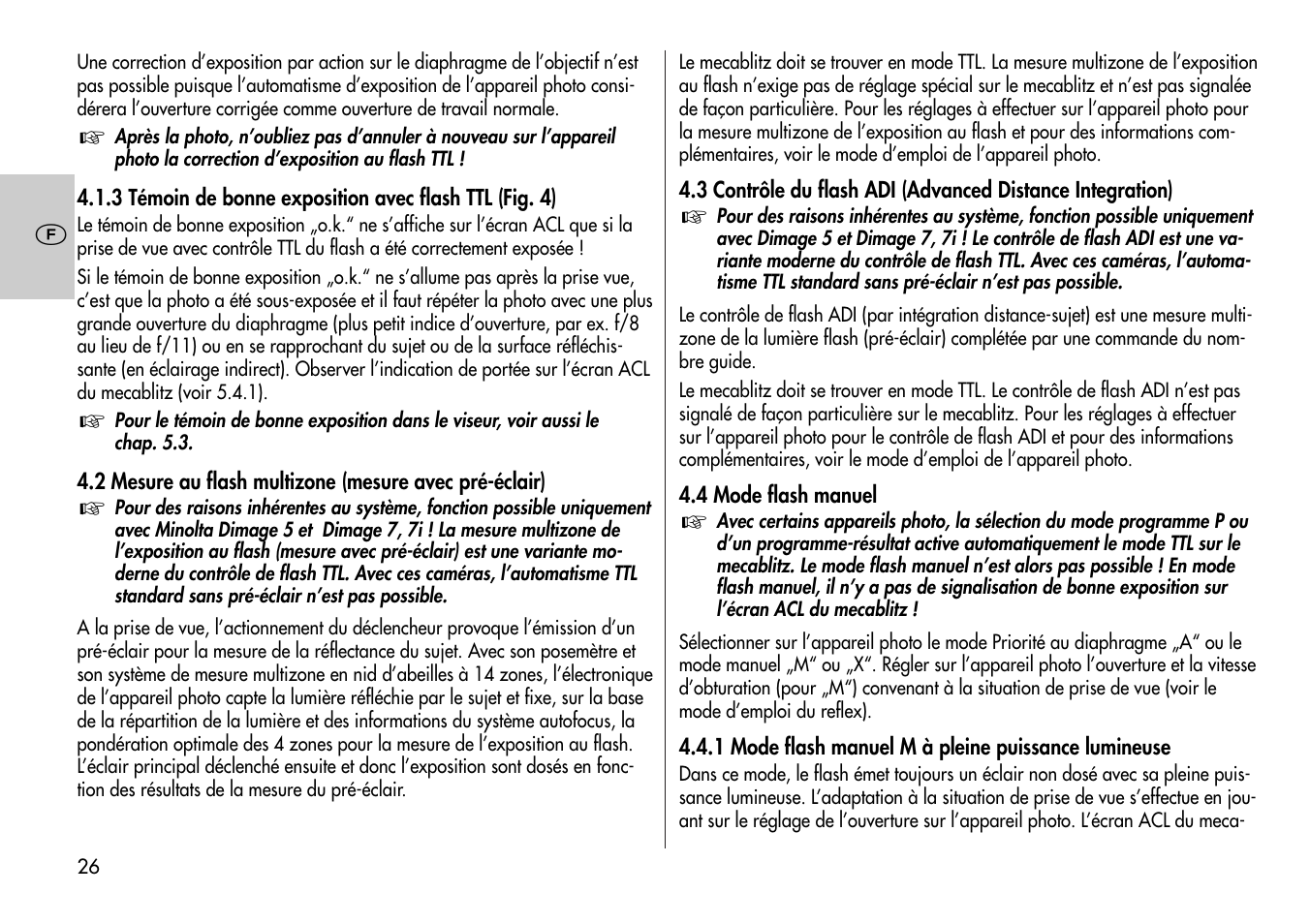 Metz Mecablitz 44 AF-3M User Manual | Page 26 / 108