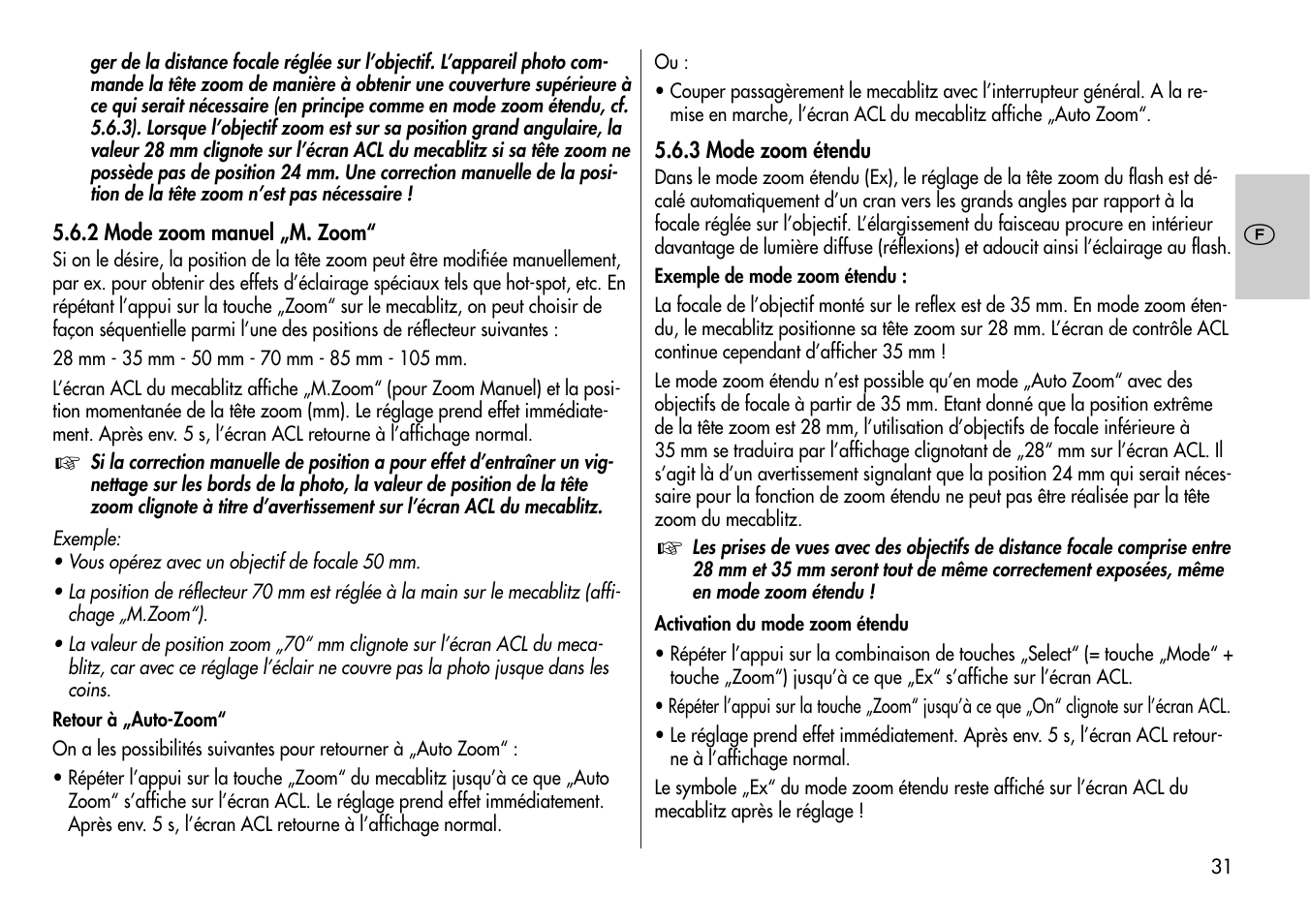 Metz Mecablitz 44 AF-3M User Manual | Page 31 / 108
