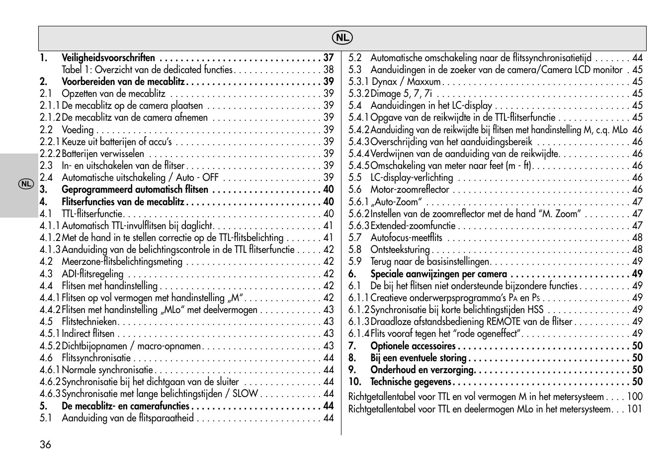 Metz Mecablitz 44 AF-3M User Manual | Page 36 / 108