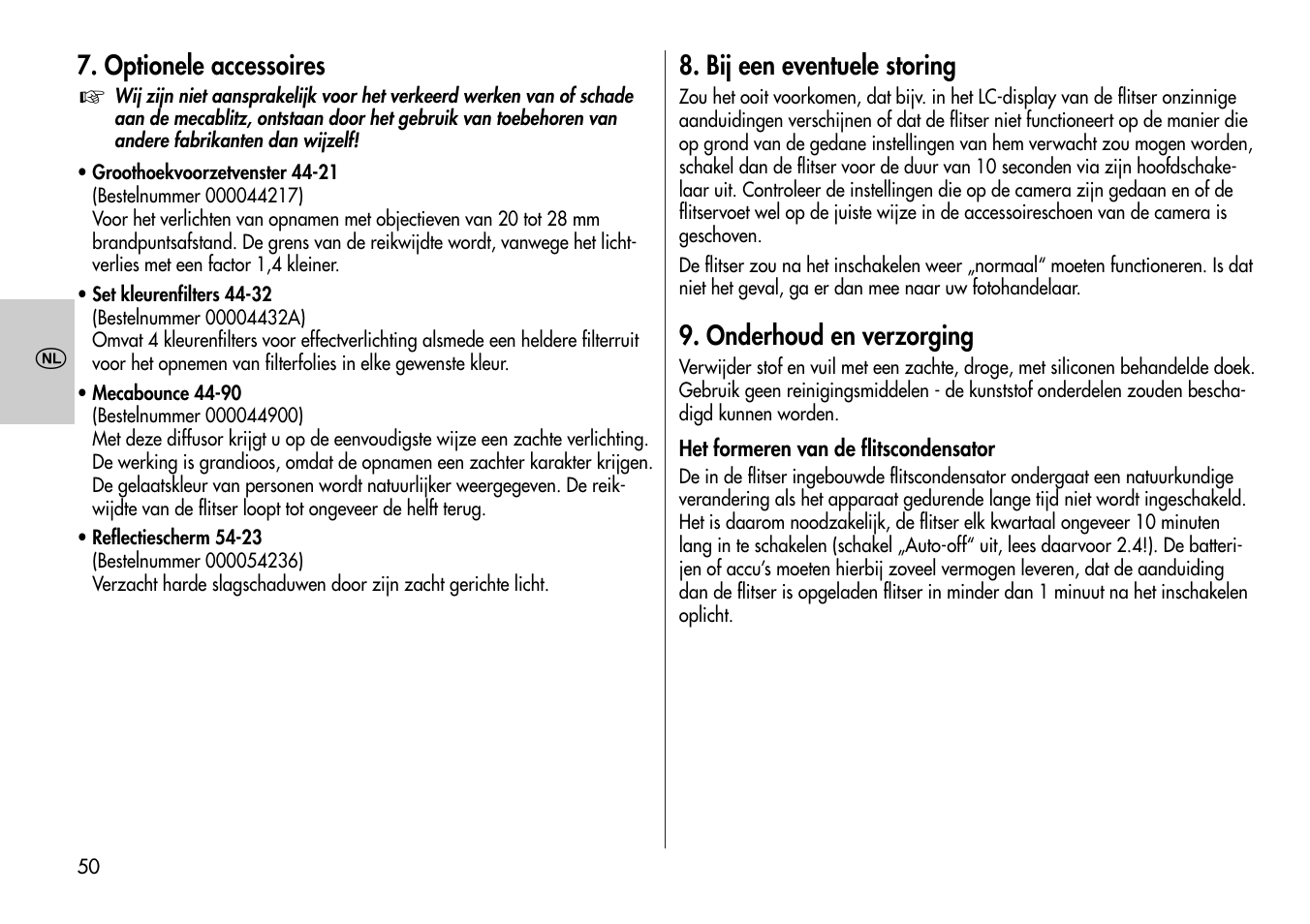 Metz Mecablitz 44 AF-3M User Manual | Page 50 / 108