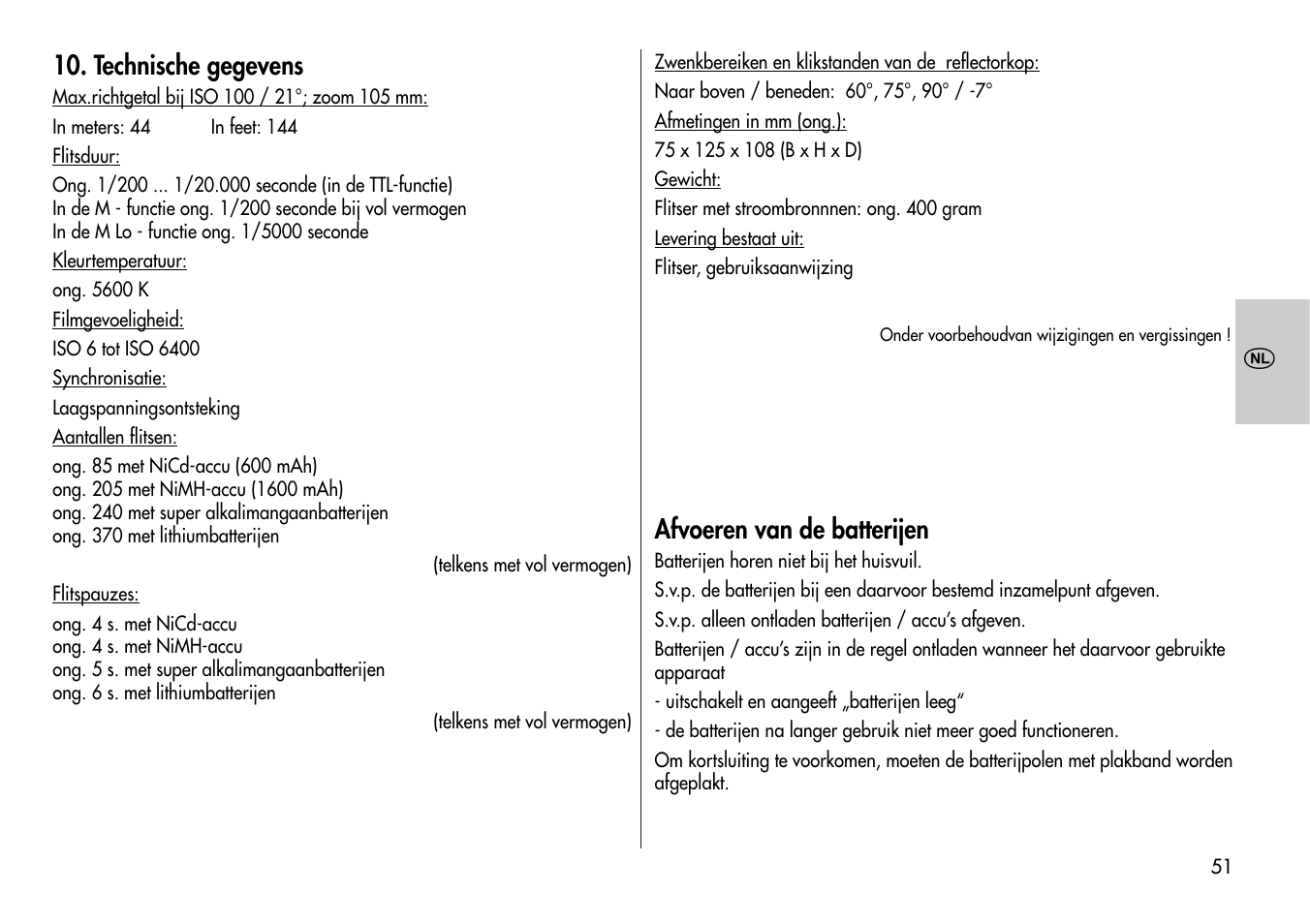 Metz Mecablitz 44 AF-3M User Manual | Page 51 / 108