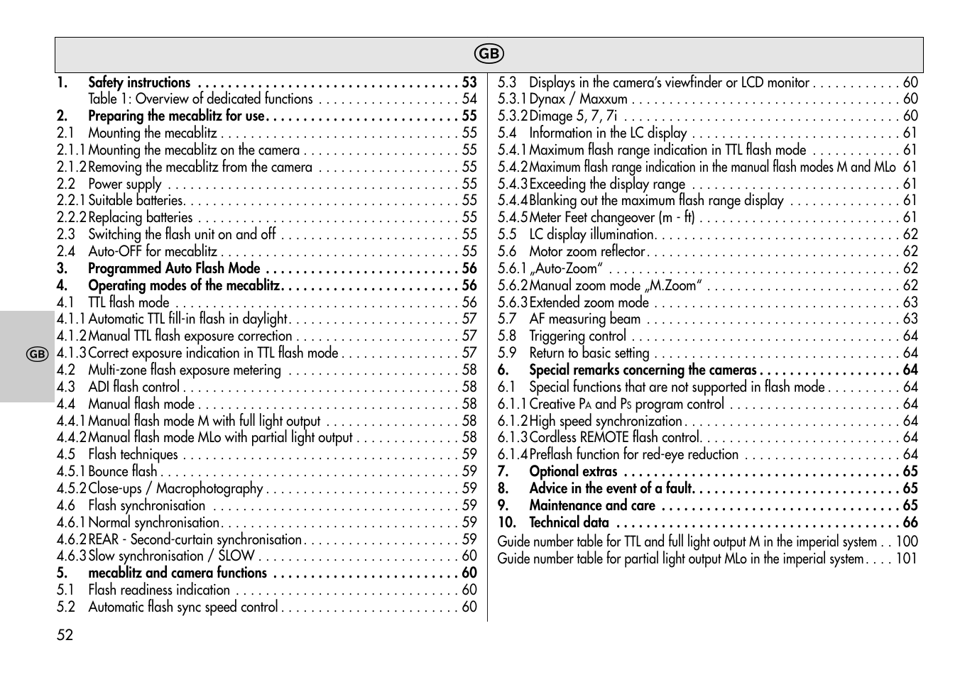 Metz Mecablitz 44 AF-3M User Manual | Page 52 / 108