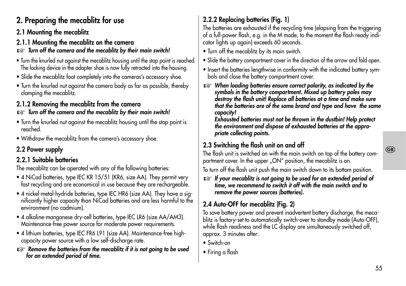 Metz Mecablitz 44 AF-3M User Manual | Page 55 / 108