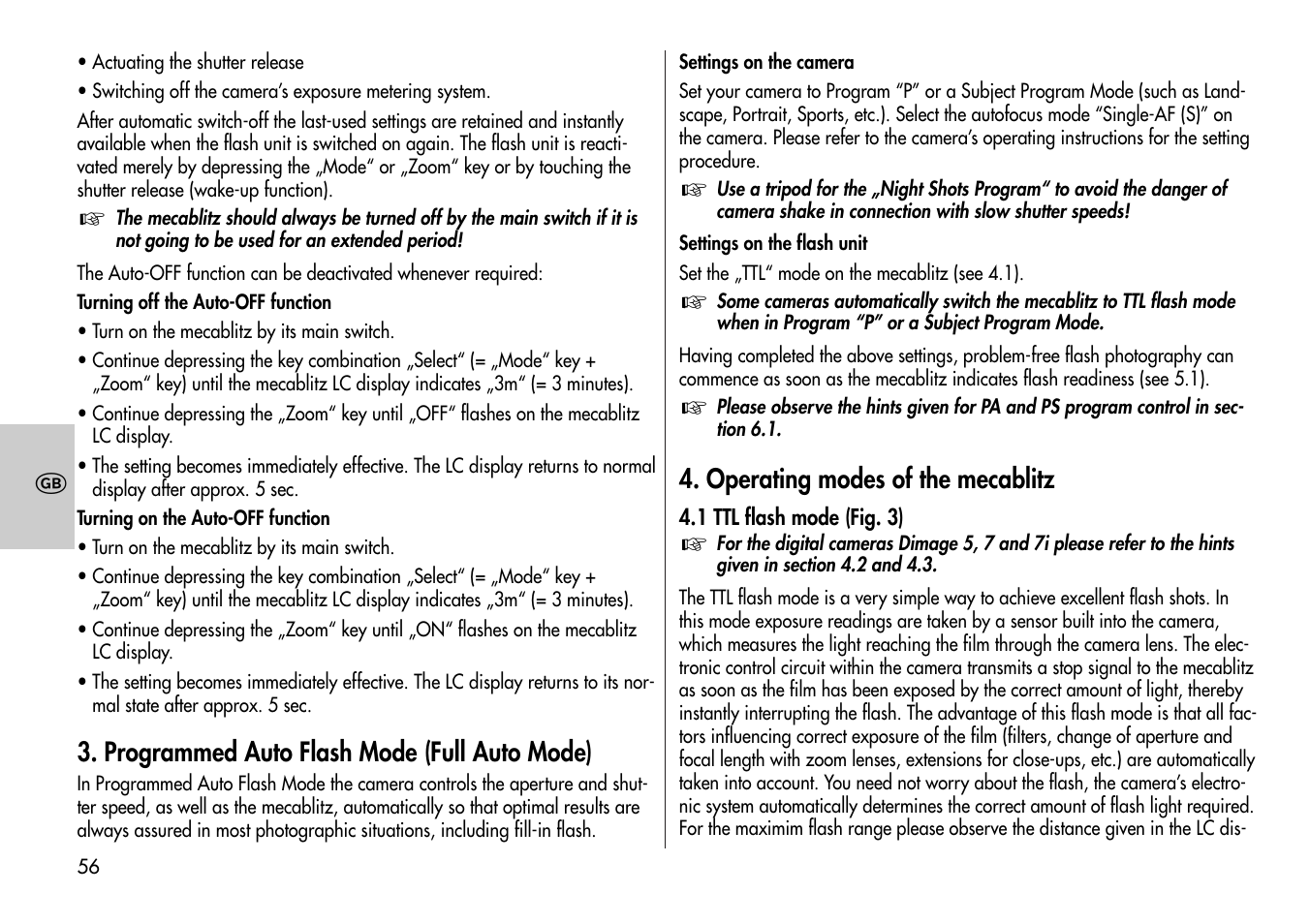 Metz Mecablitz 44 AF-3M User Manual | Page 56 / 108