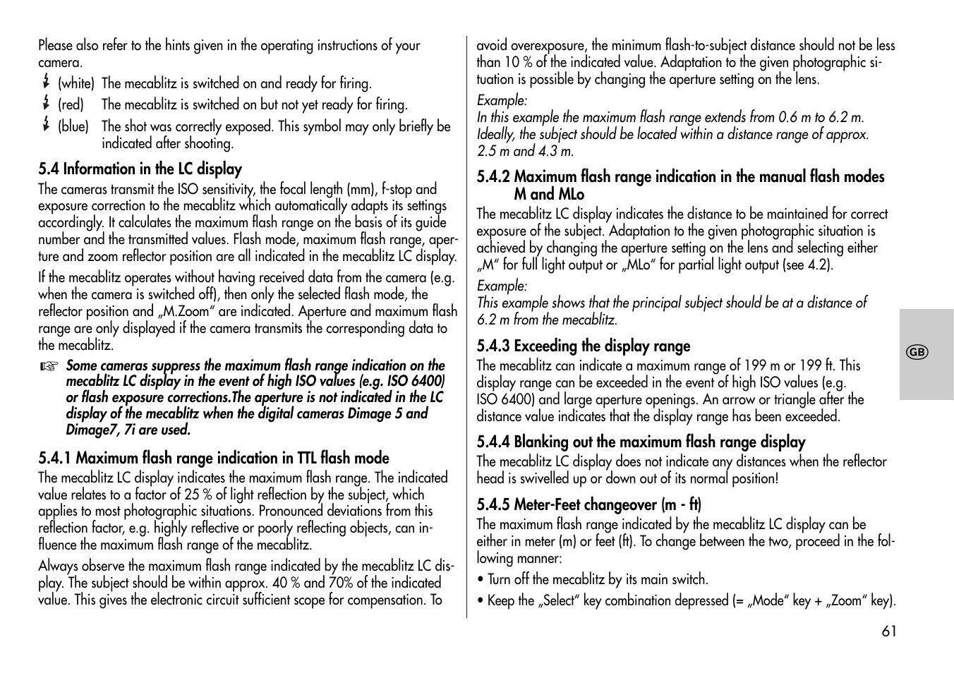 Metz Mecablitz 44 AF-3M User Manual | Page 61 / 108