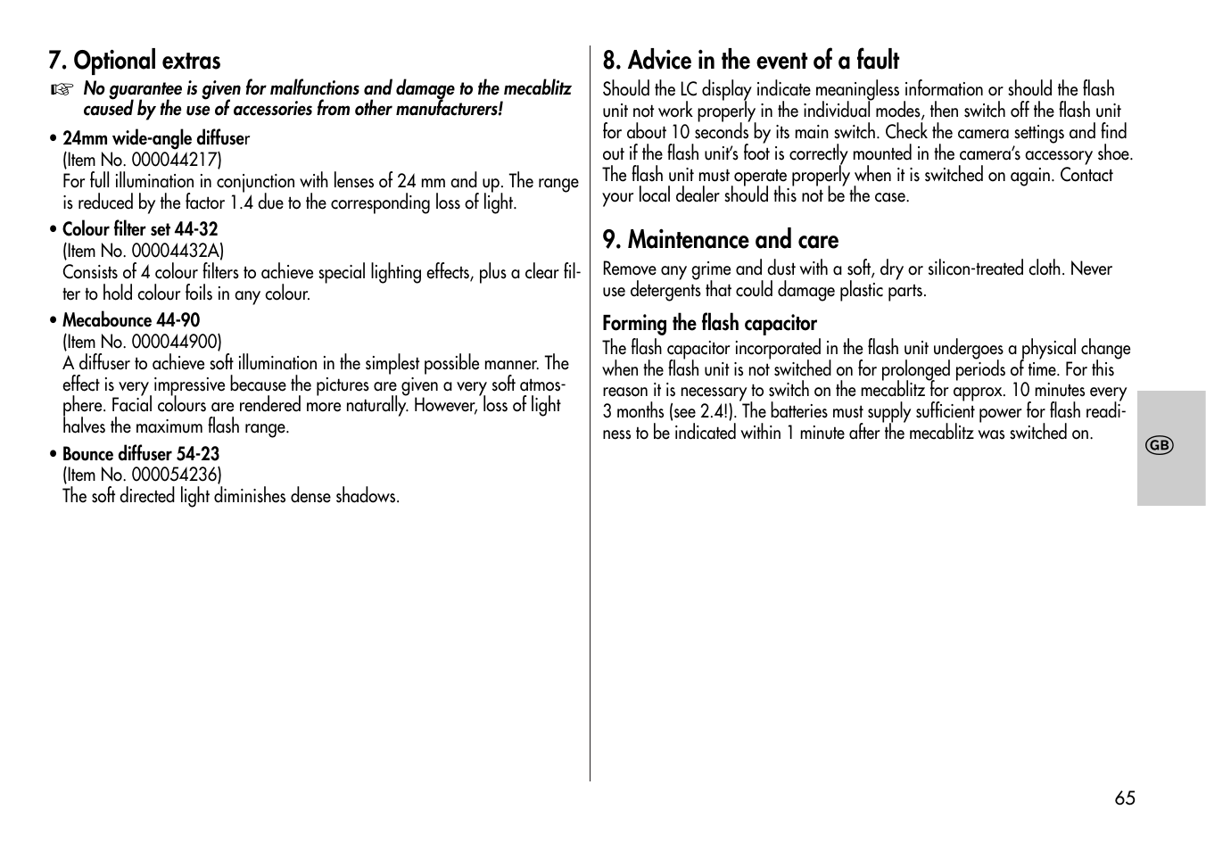 Metz Mecablitz 44 AF-3M User Manual | Page 65 / 108