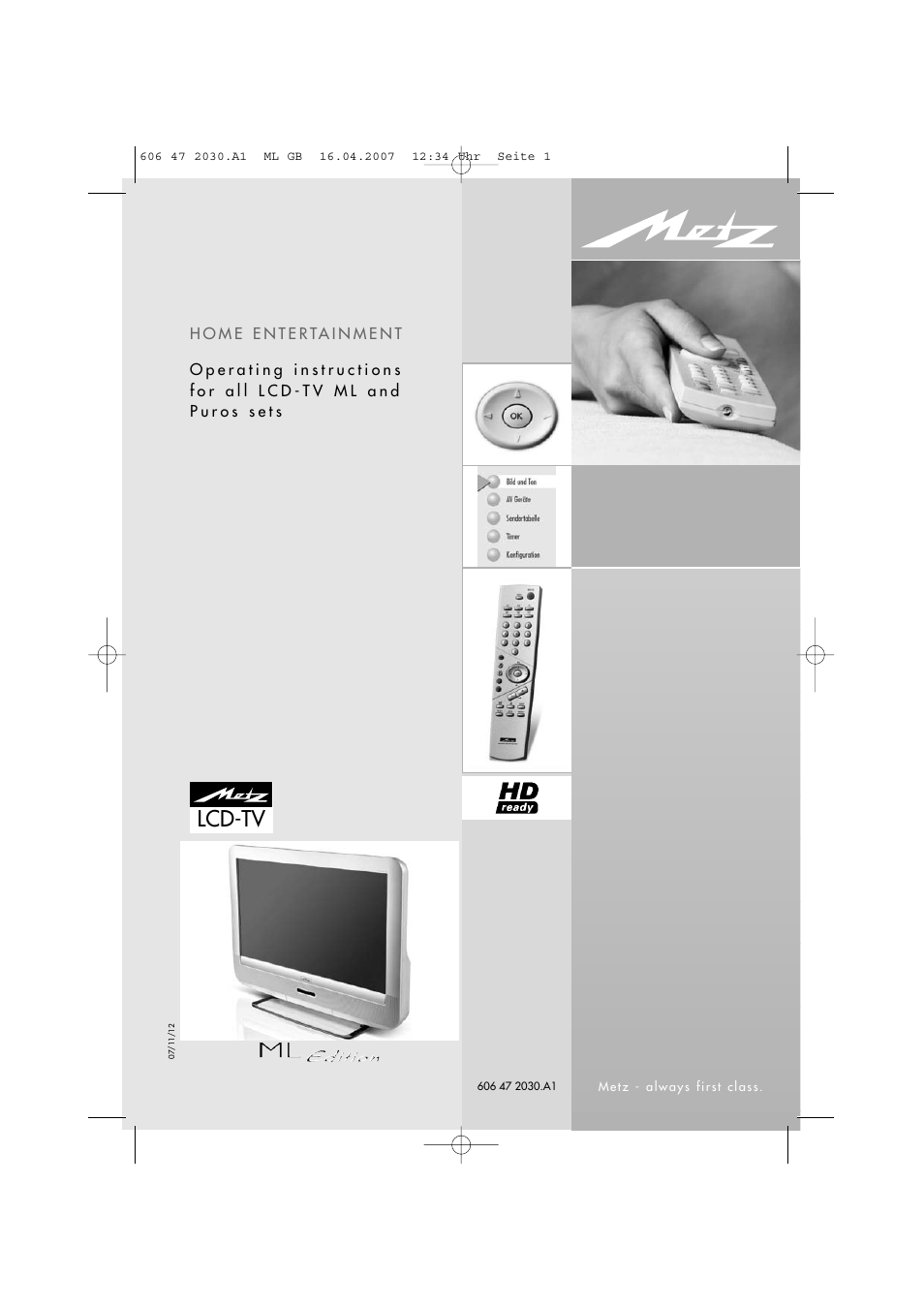 Metz LCD-TV None User Manual | 116 pages