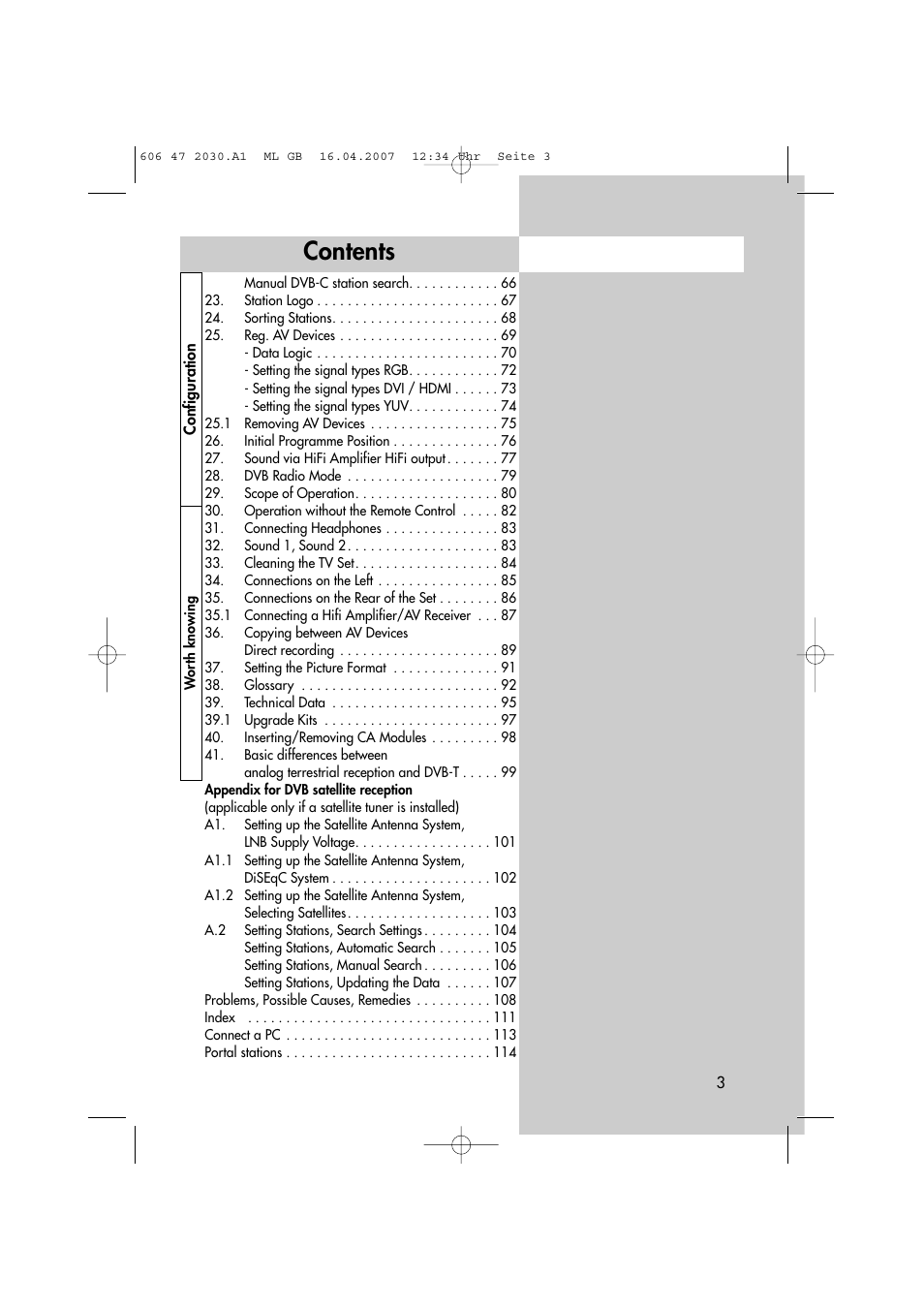 Metz LCD-TV None User Manual | Page 3 / 116