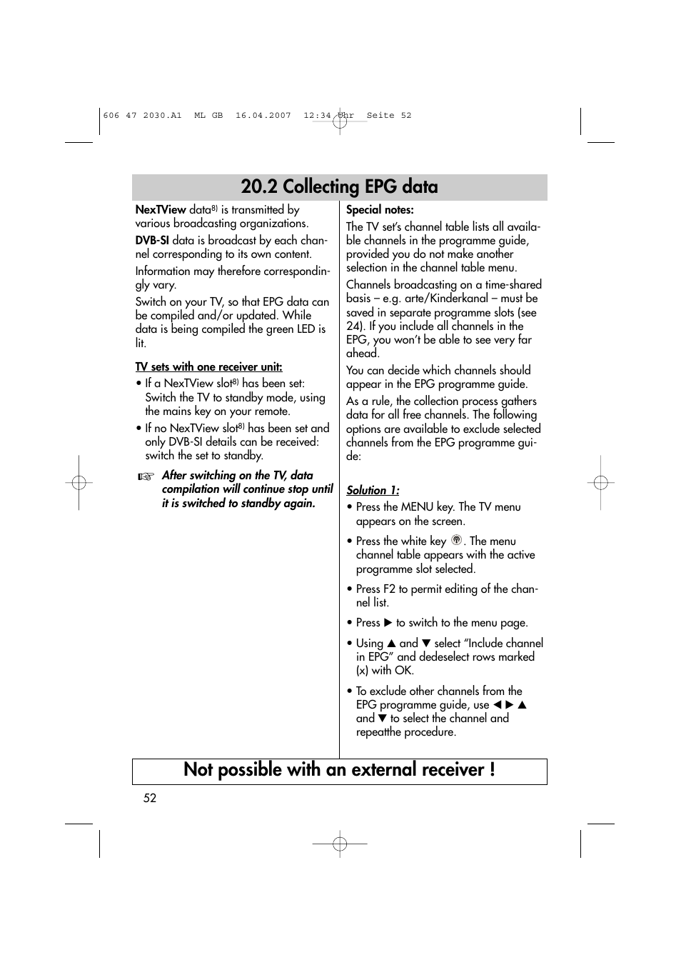 Metz LCD-TV None User Manual | Page 52 / 116
