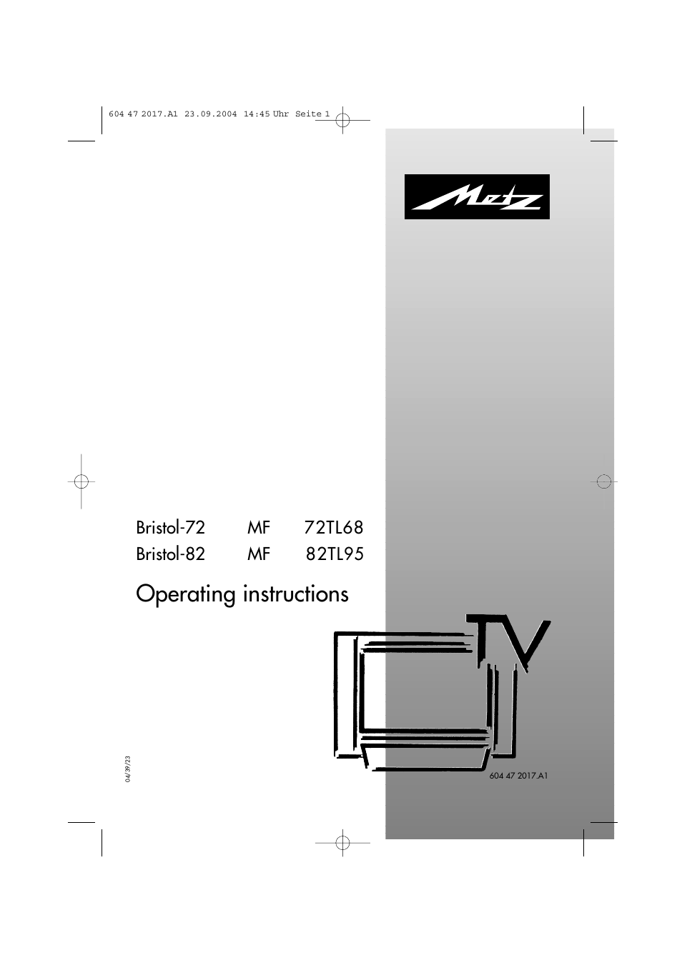 Metz MF 72TL68 User Manual | 64 pages