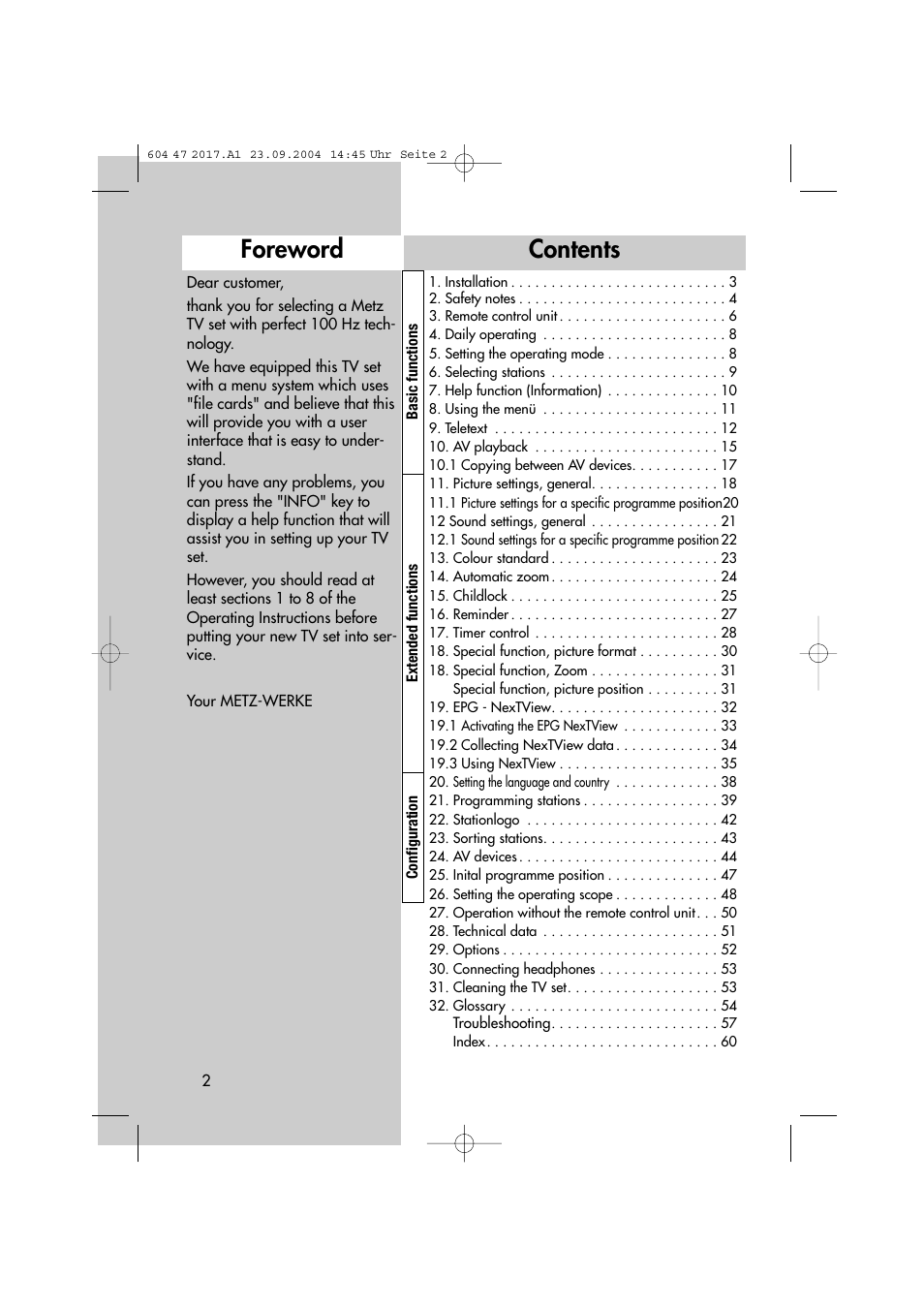 Metz MF 72TL68 User Manual | Page 2 / 64