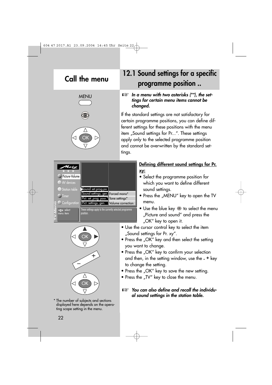 Metz MF 72TL68 User Manual | Page 22 / 64