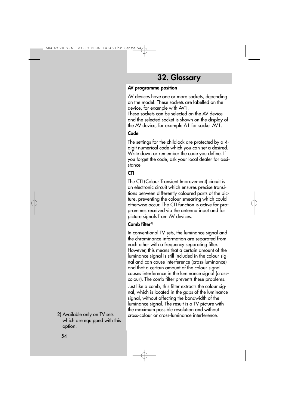 Glossary | Metz MF 72TL68 User Manual | Page 54 / 64