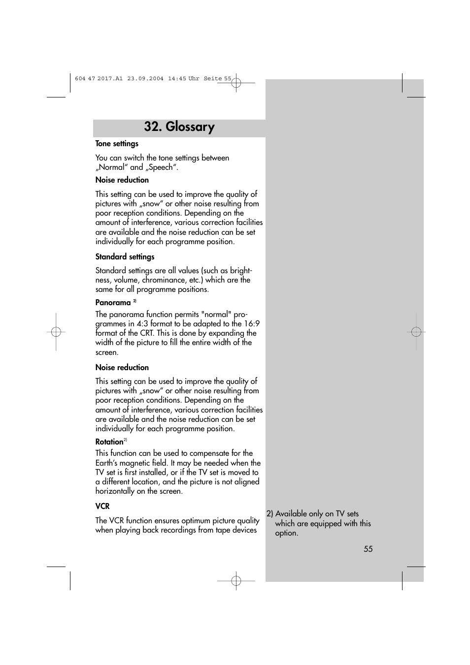 Glossary | Metz MF 72TL68 User Manual | Page 55 / 64