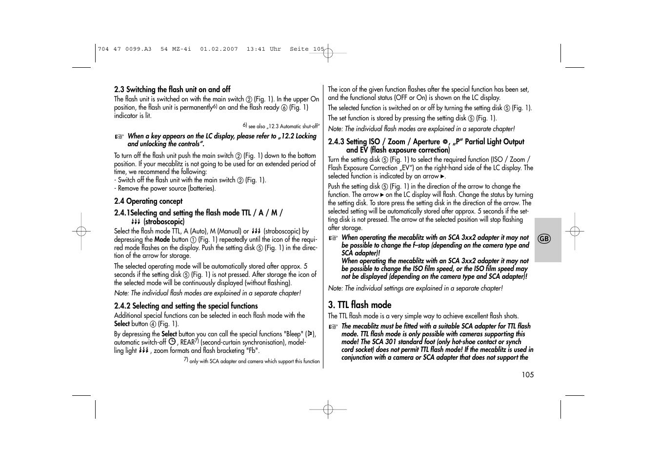 Metz MECABLITZ 54 MZ-4/4I User Manual | Page 105 / 206