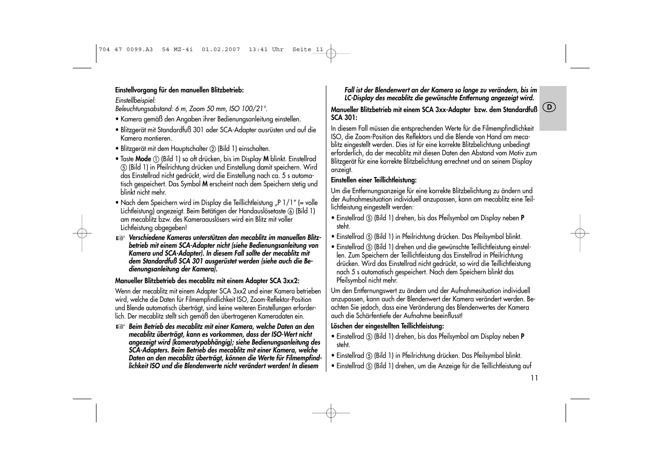 Metz MECABLITZ 54 MZ-4/4I User Manual | Page 11 / 206
