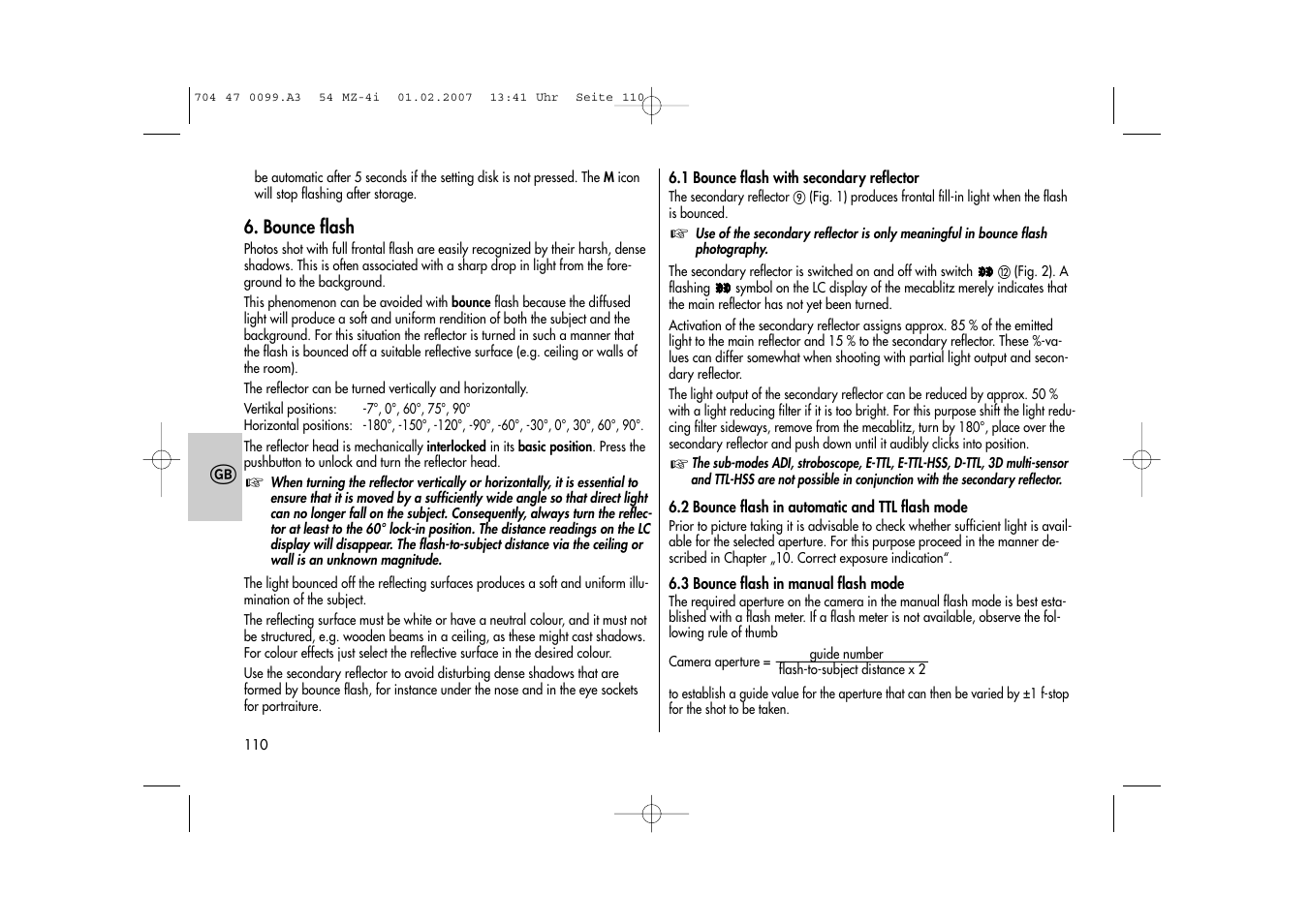 Metz MECABLITZ 54 MZ-4/4I User Manual | Page 110 / 206
