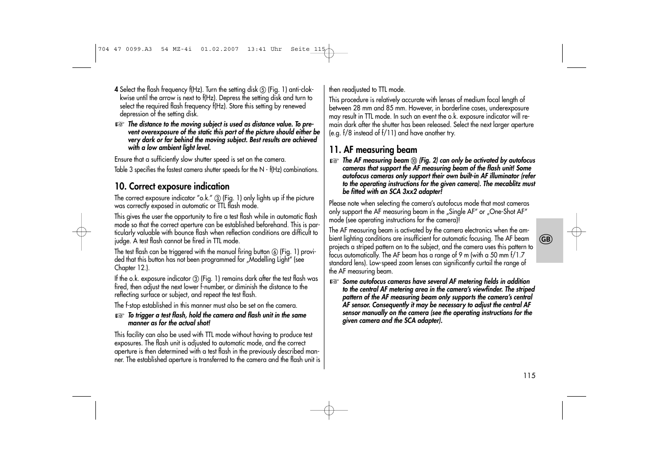 Metz MECABLITZ 54 MZ-4/4I User Manual | Page 115 / 206