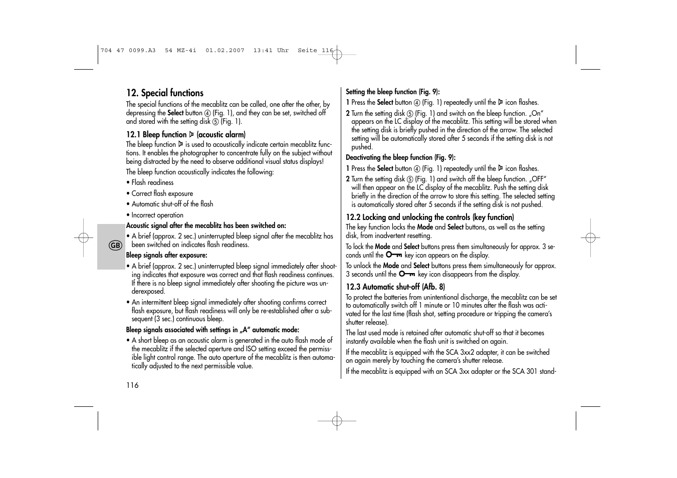 Metz MECABLITZ 54 MZ-4/4I User Manual | Page 116 / 206