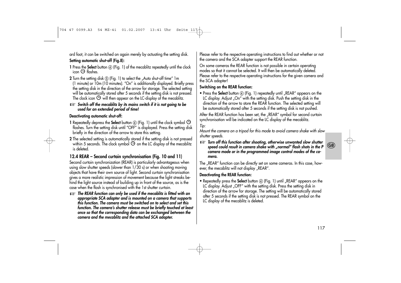 Metz MECABLITZ 54 MZ-4/4I User Manual | Page 117 / 206