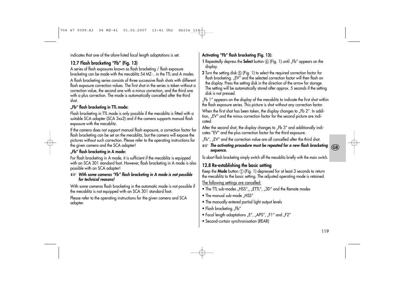 Metz MECABLITZ 54 MZ-4/4I User Manual | Page 119 / 206