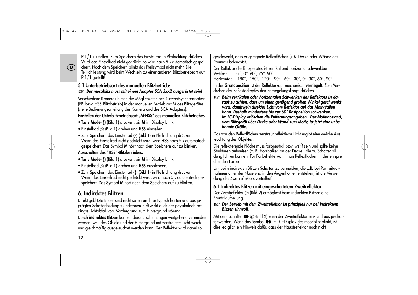 Metz MECABLITZ 54 MZ-4/4I User Manual | Page 12 / 206