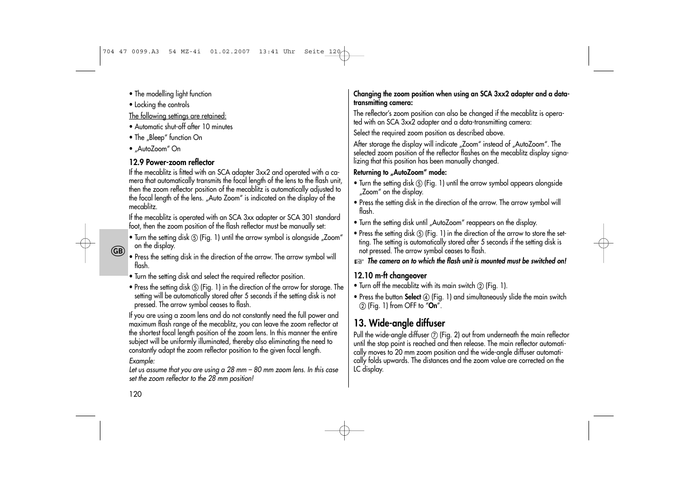 Metz MECABLITZ 54 MZ-4/4I User Manual | Page 120 / 206