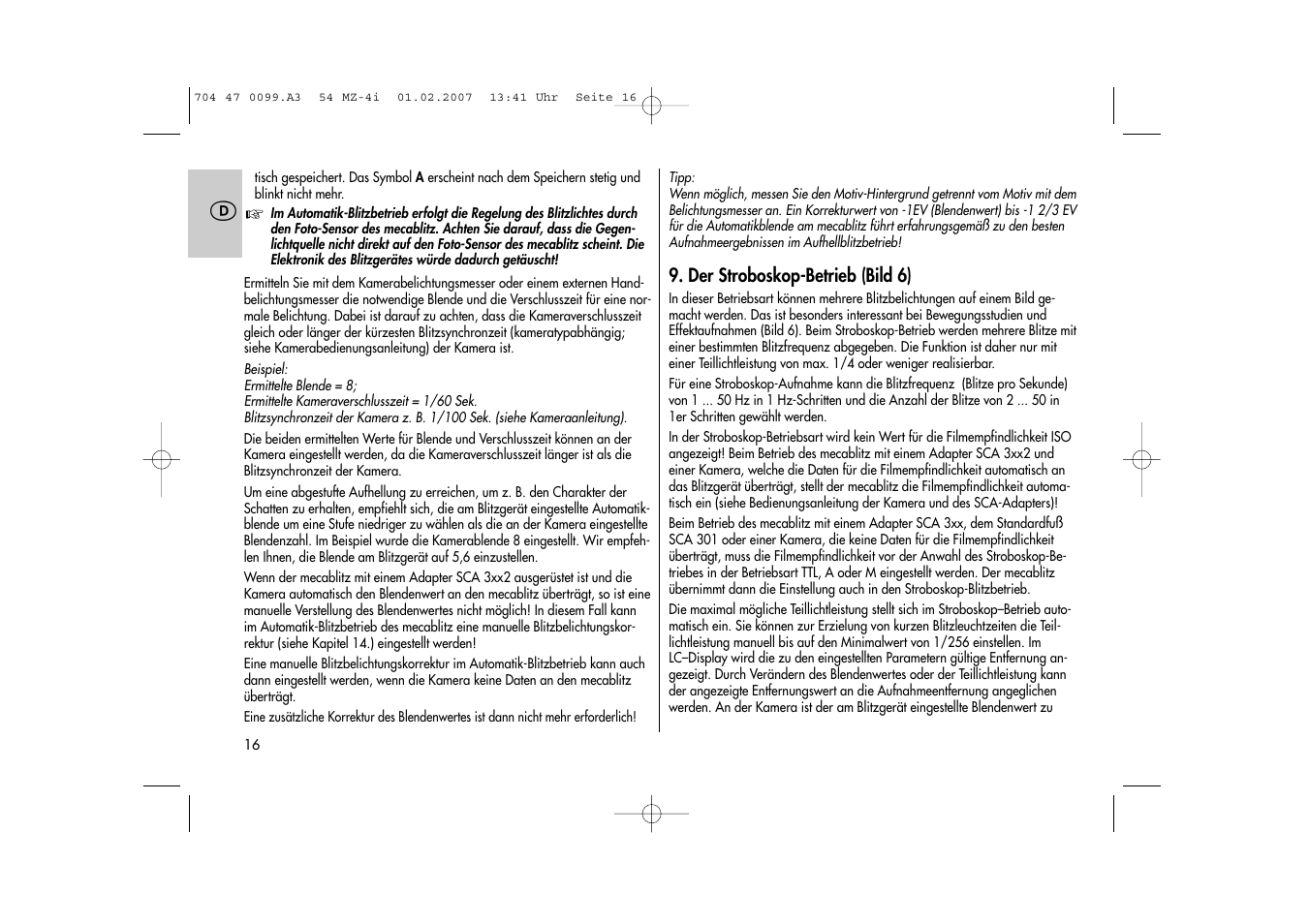 Metz MECABLITZ 54 MZ-4/4I User Manual | Page 16 / 206