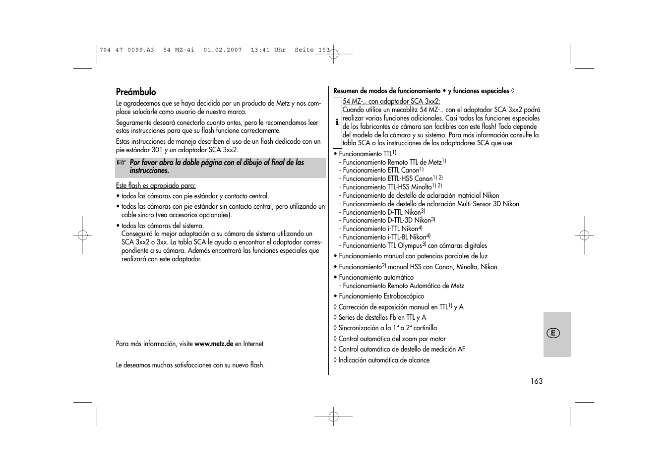 Metz MECABLITZ 54 MZ-4/4I User Manual | Page 163 / 206