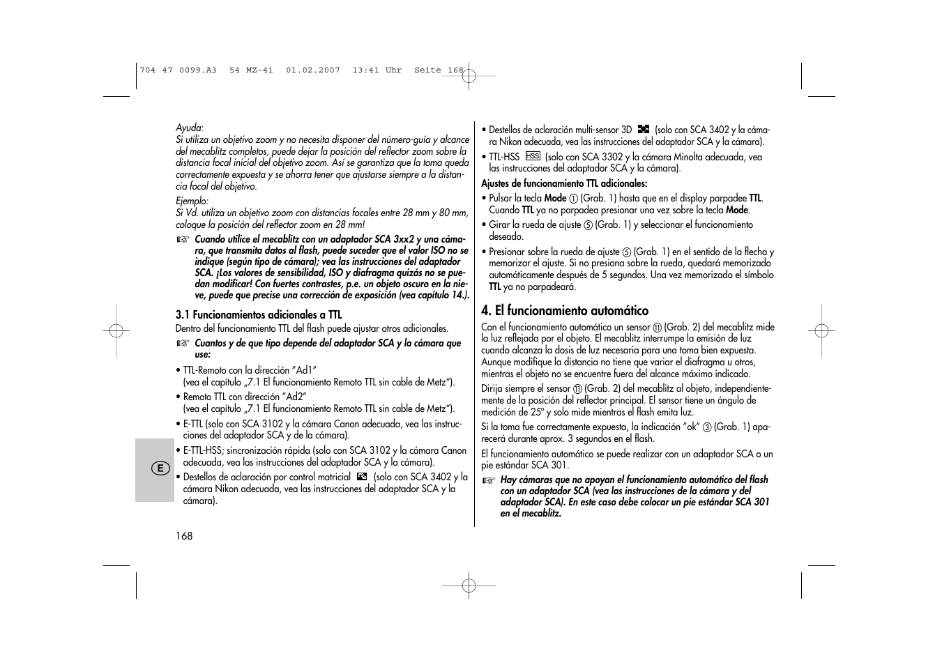 Metz MECABLITZ 54 MZ-4/4I User Manual | Page 168 / 206
