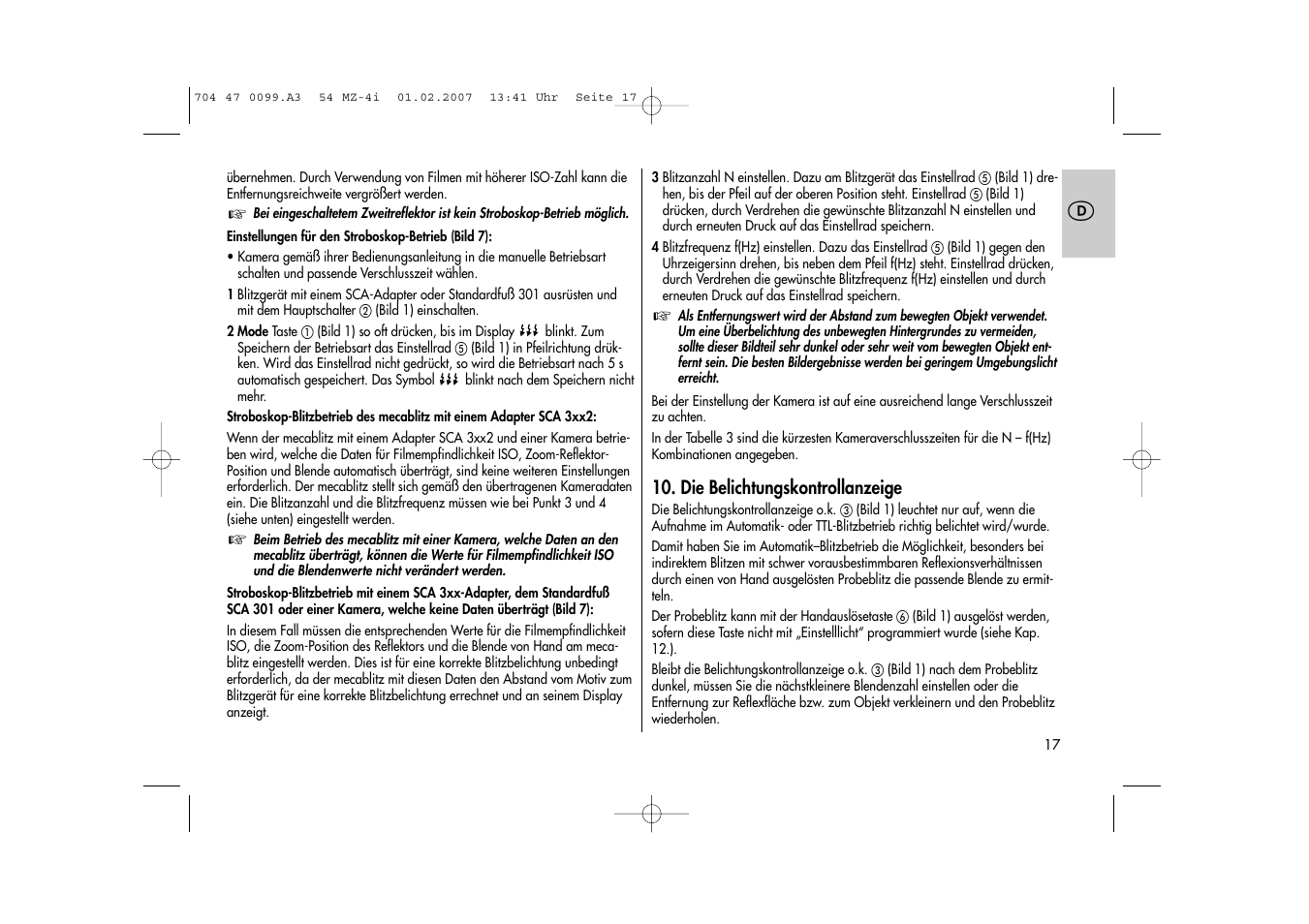 Metz MECABLITZ 54 MZ-4/4I User Manual | Page 17 / 206