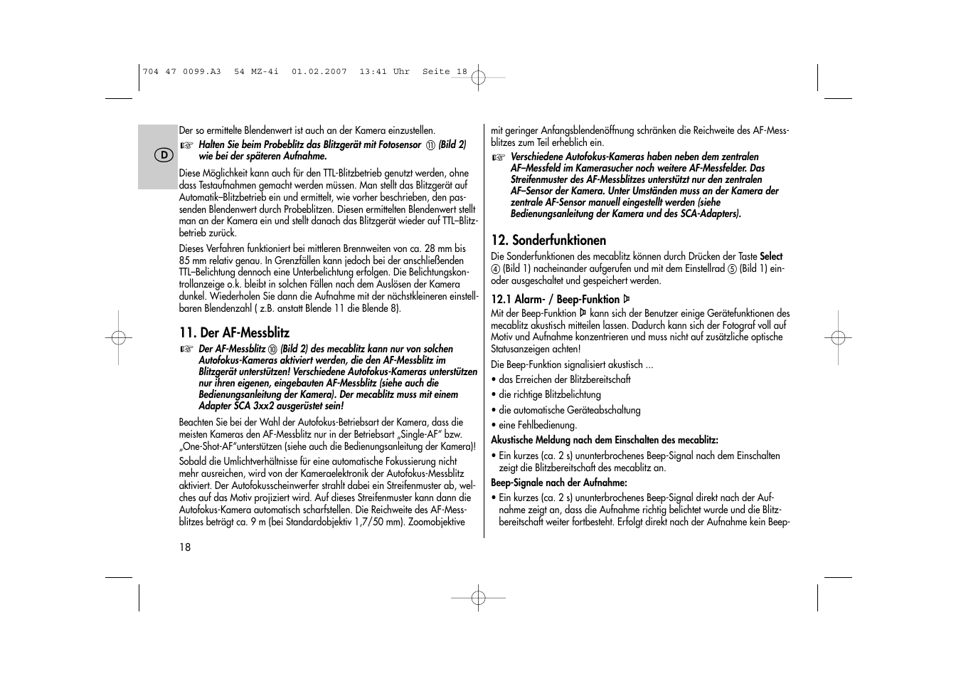 Metz MECABLITZ 54 MZ-4/4I User Manual | Page 18 / 206
