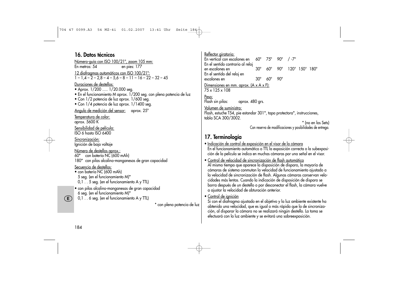 Metz MECABLITZ 54 MZ-4/4I User Manual | Page 184 / 206