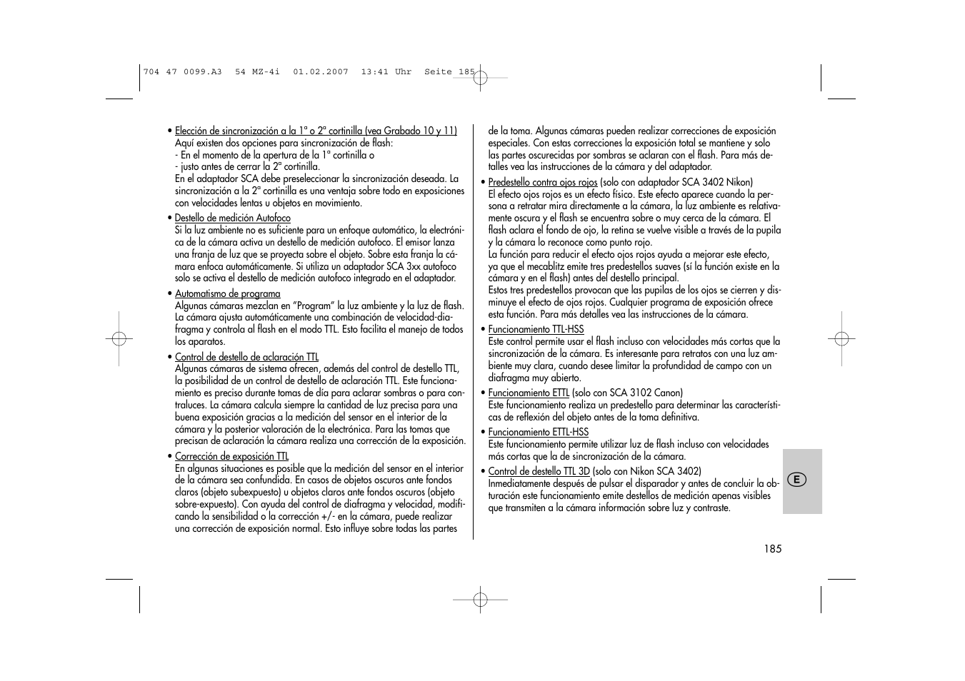 Metz MECABLITZ 54 MZ-4/4I User Manual | Page 185 / 206