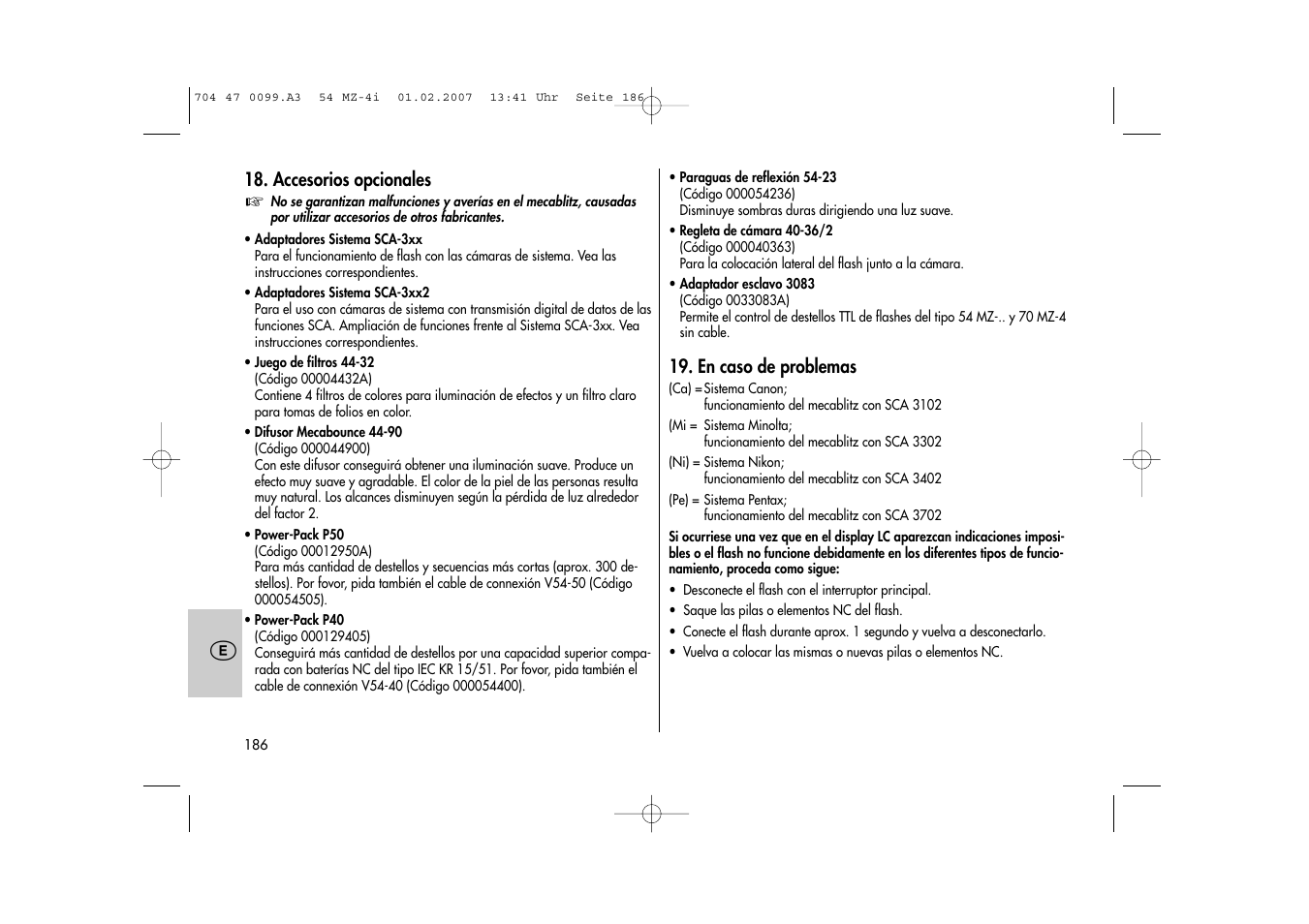 Metz MECABLITZ 54 MZ-4/4I User Manual | Page 186 / 206