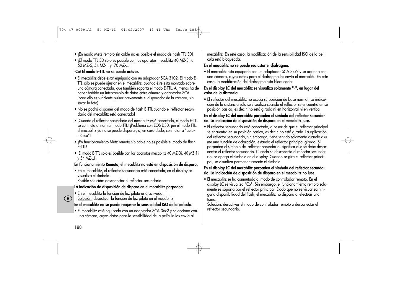 Metz MECABLITZ 54 MZ-4/4I User Manual | Page 188 / 206